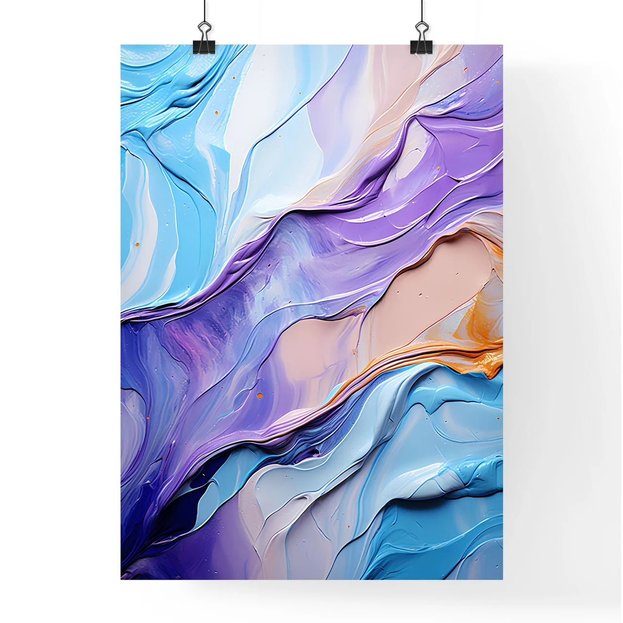 Unique Textured Reflective Metallic Abstract Poster