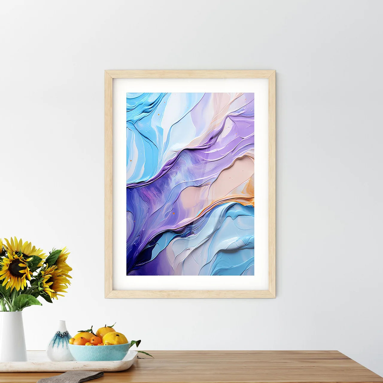Unique Textured Reflective Metallic Abstract Framed Print