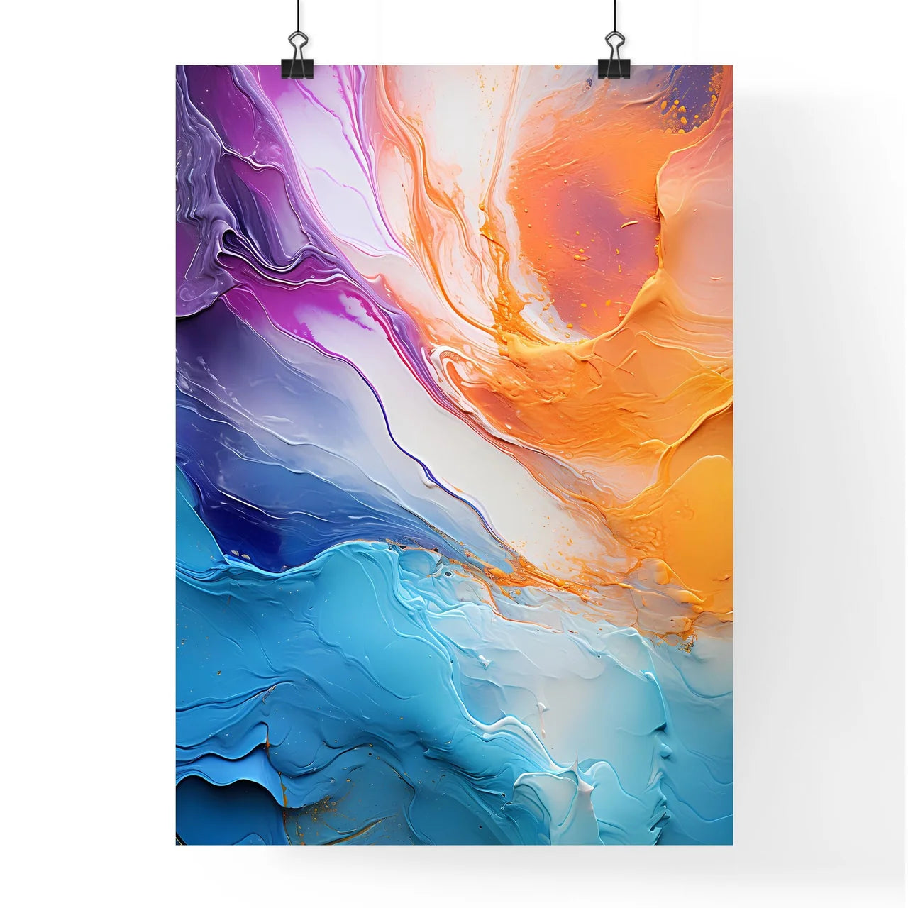Unique Textured Reflective Metallic Abstract Poster