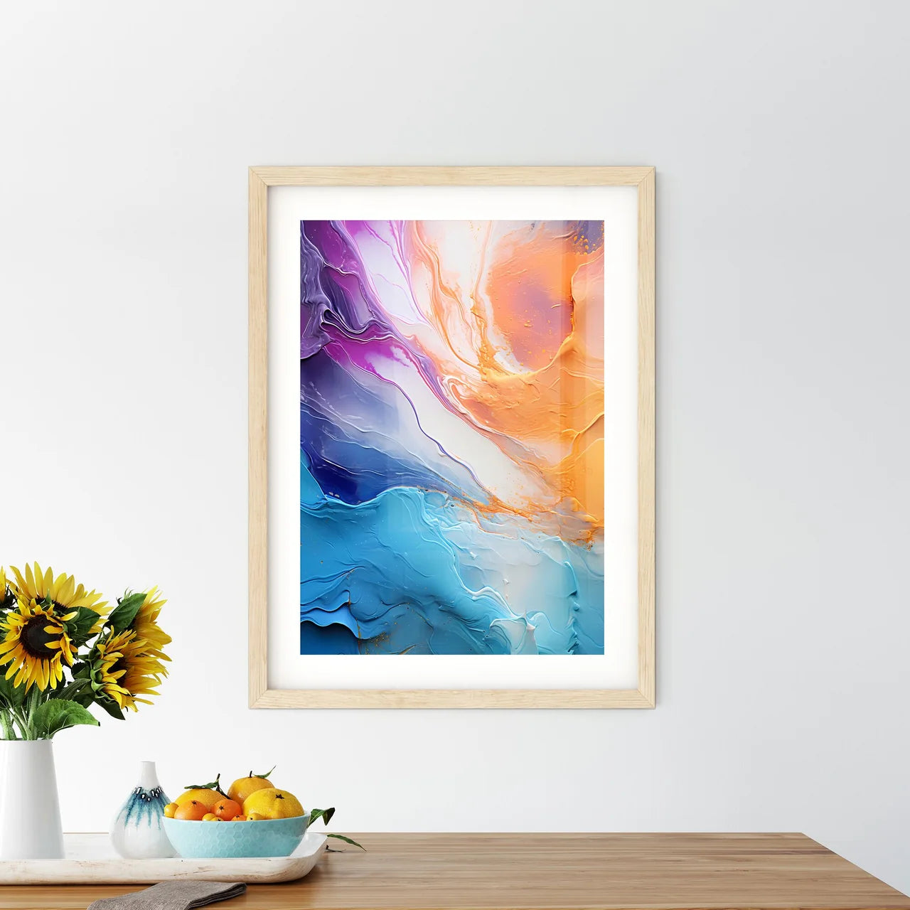 Unique Textured Reflective Metallic Abstract Framed Print