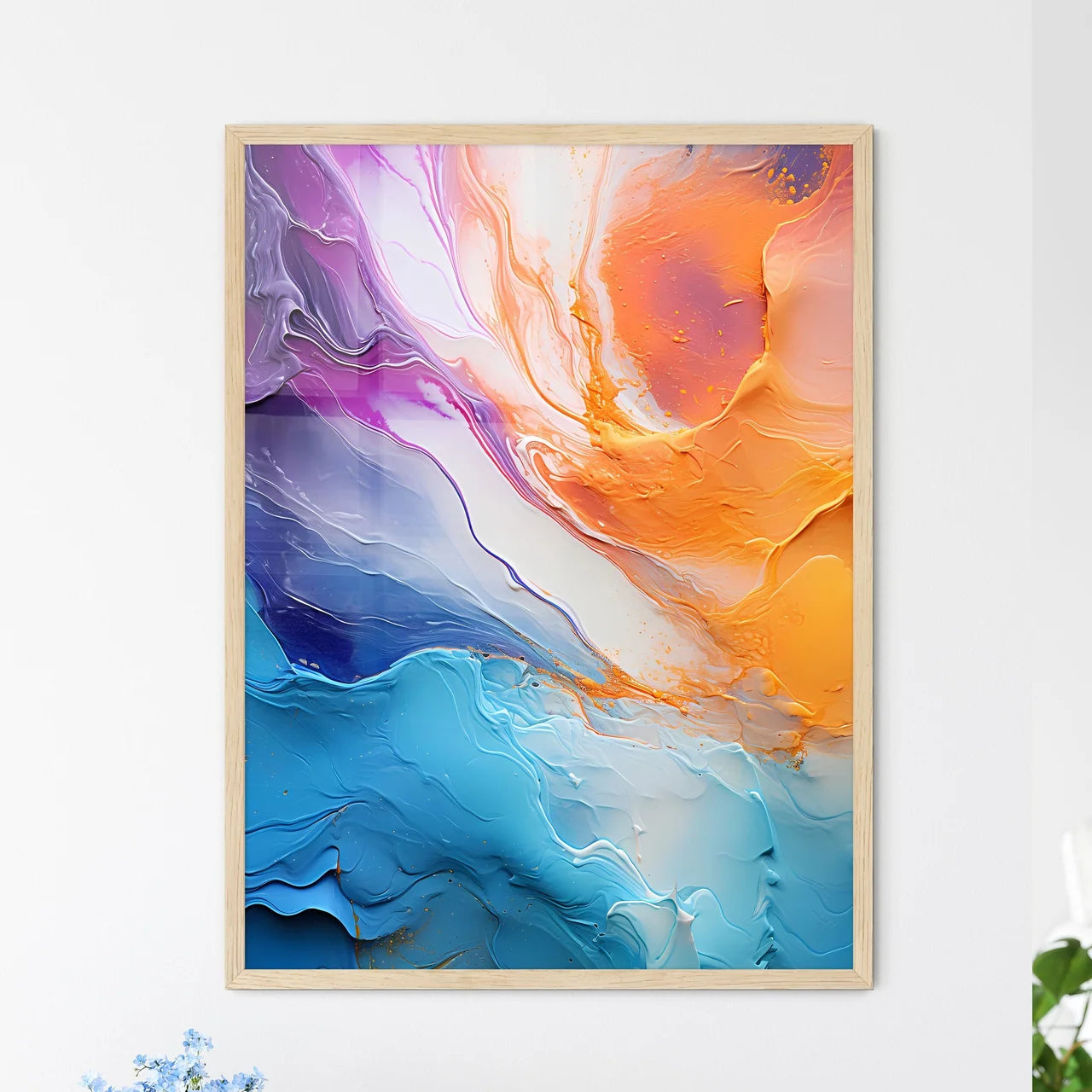 Unique Textured Reflective Metallic Abstract - Framed Art Print