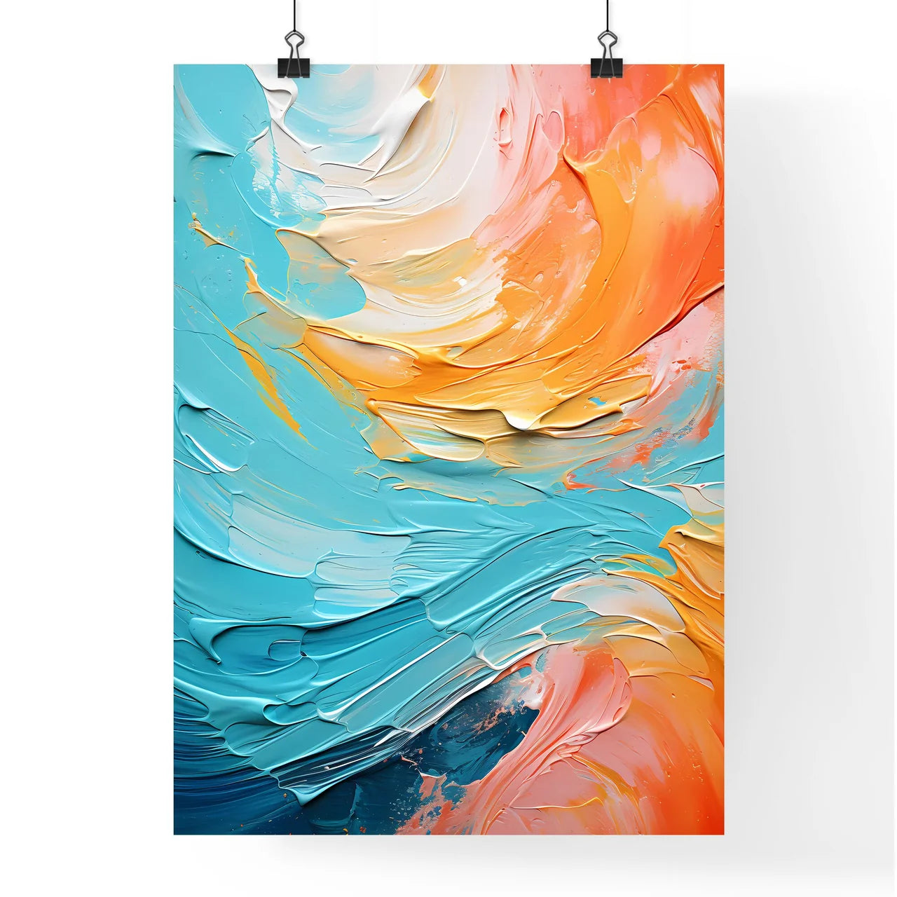 Unique Textured Reflective Metallic Abstract Poster