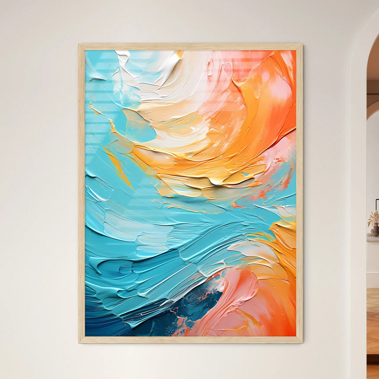 Unique Textured Reflective Metallic Abstract - Framed Art Print