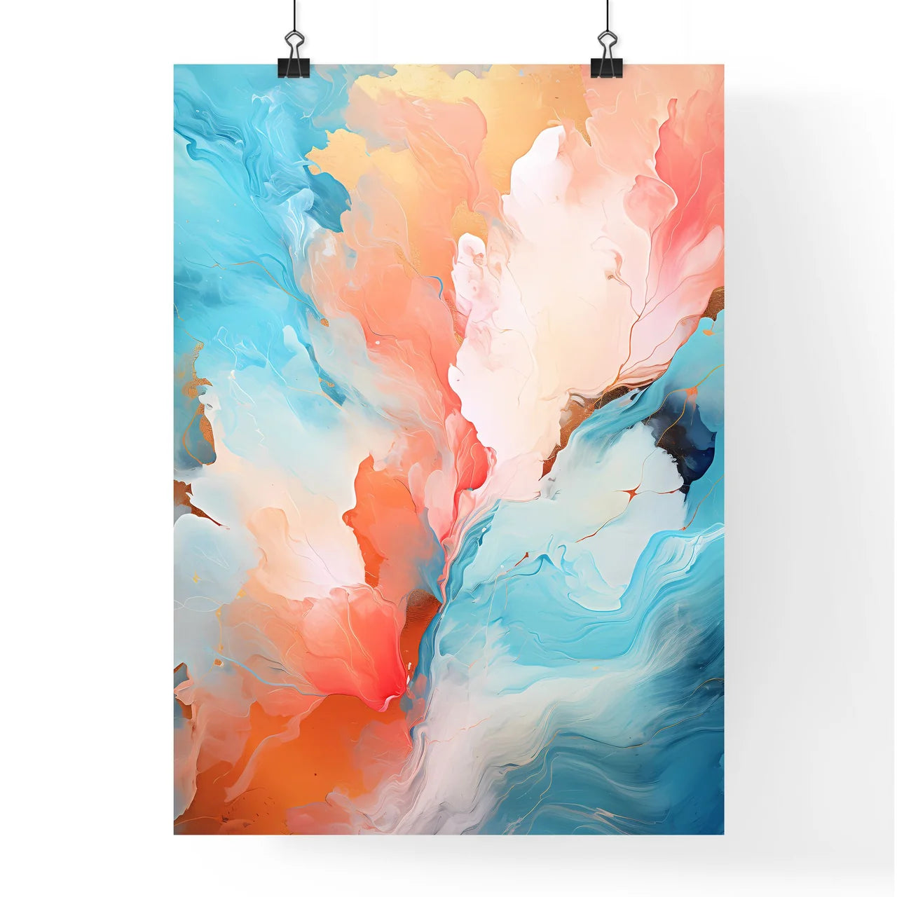 Unique Textured Reflective Metallic Abstract Poster