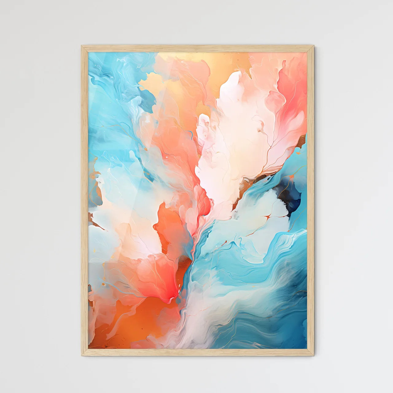 Unique Textured Reflective Metallic Abstract - Framed Art Print