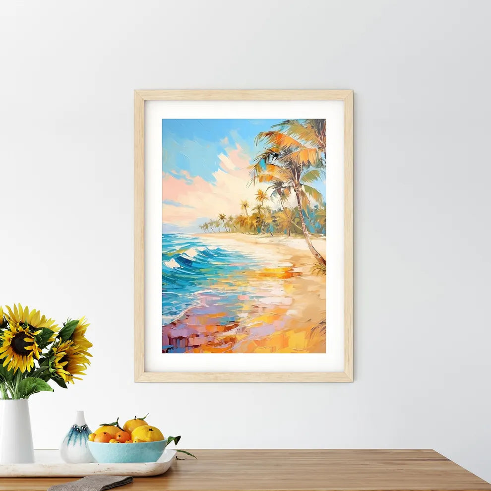 Wide Paradise Beach Panorama Background - A  Framed Print