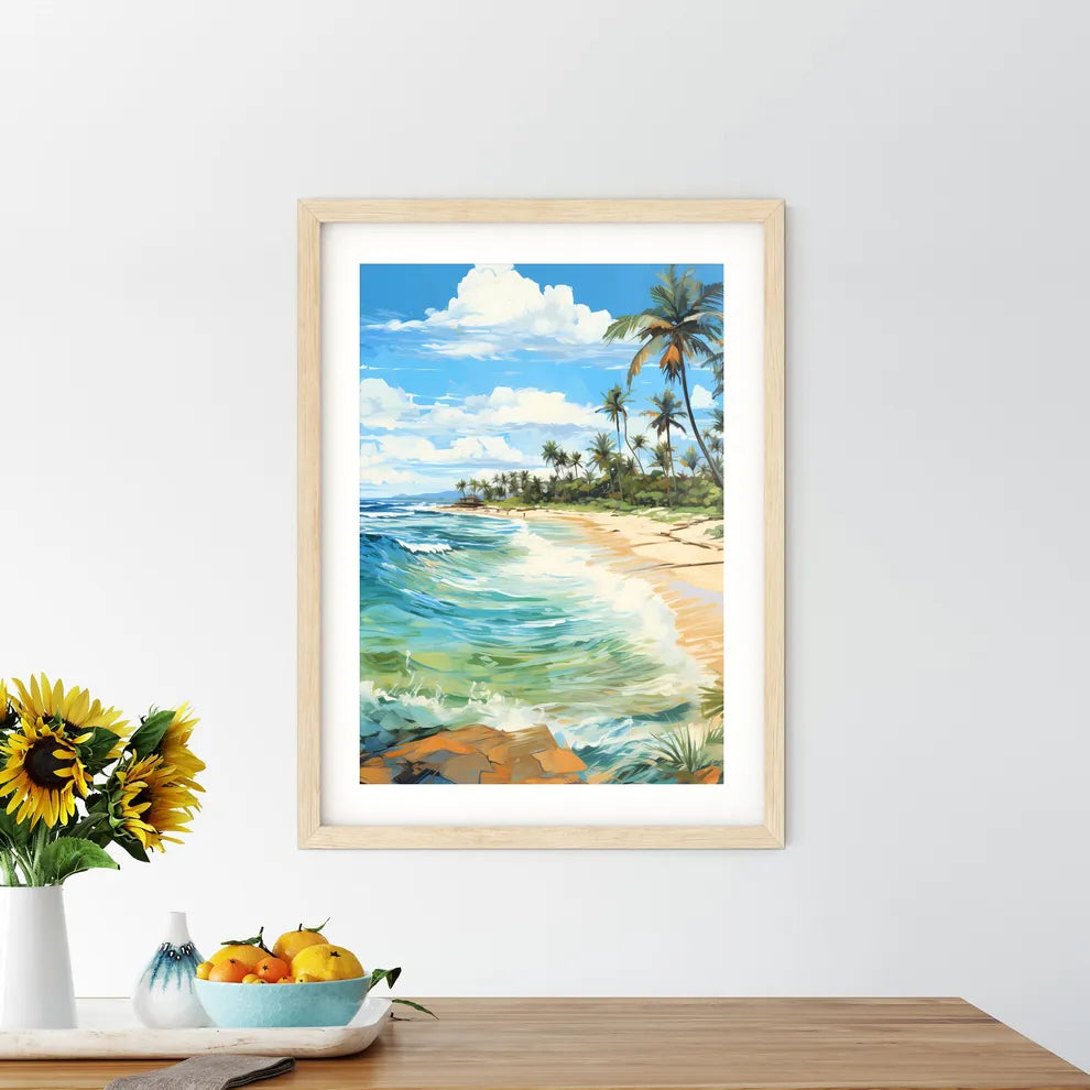 Wide Paradise Beach Panorama Background - A  Framed Print