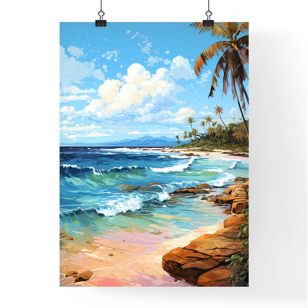 Wide Paradise Beach Panorama Background - A  Poster