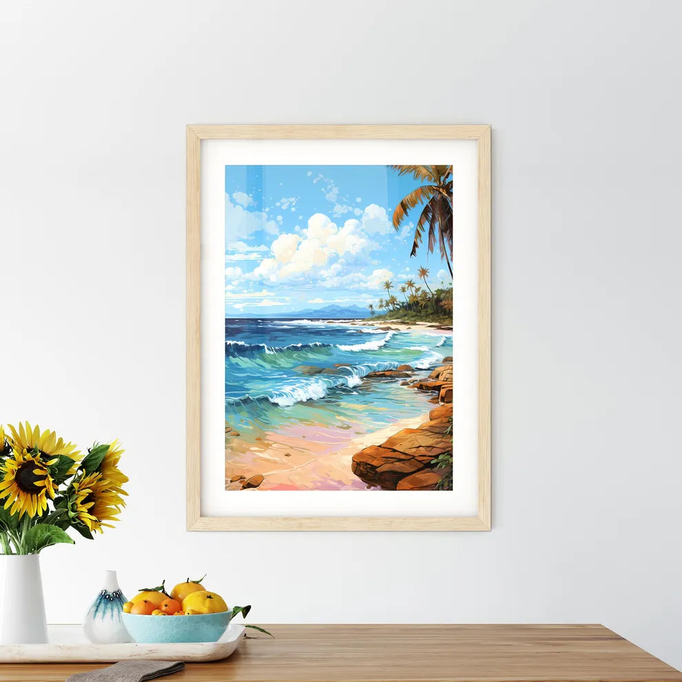 Wide Paradise Beach Panorama Background - A  Framed Print