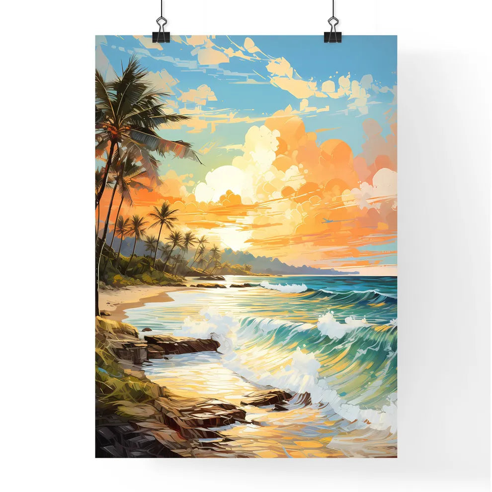Wide Paradise Beach Panorama Background - A  Poster