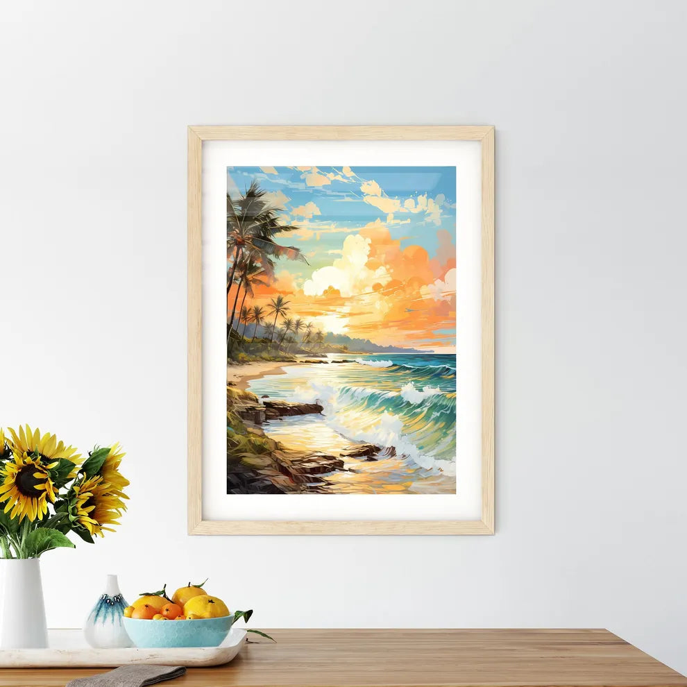 Wide Paradise Beach Panorama Background - A  Framed Print