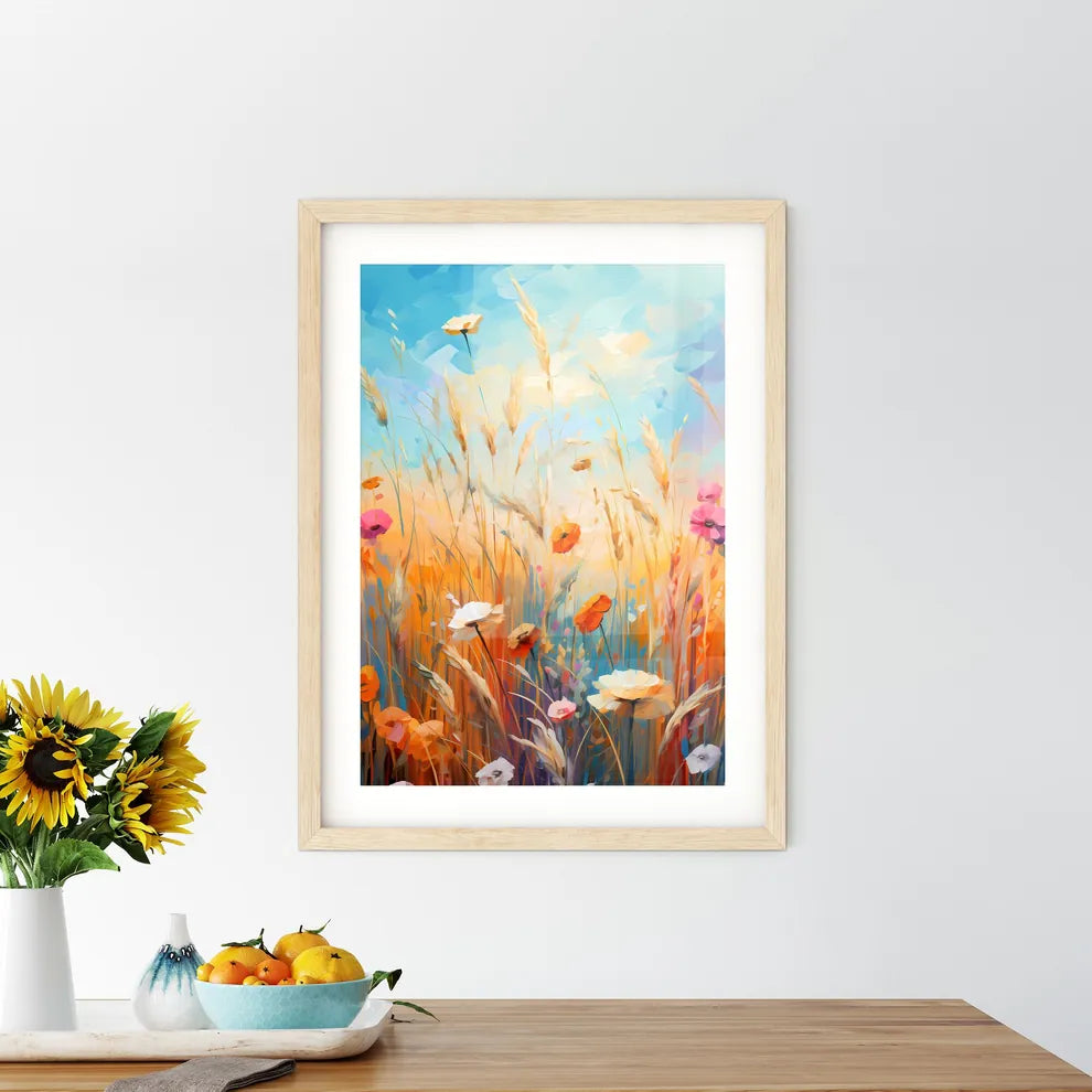 Wild Summer Grasses And Field Flowers - A Pa Framed Print