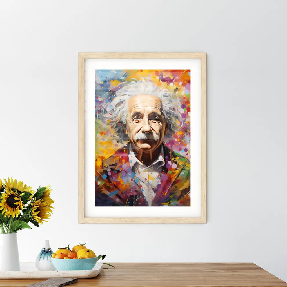 Albert Einstein Doing A Job - A Painting O Framed Print