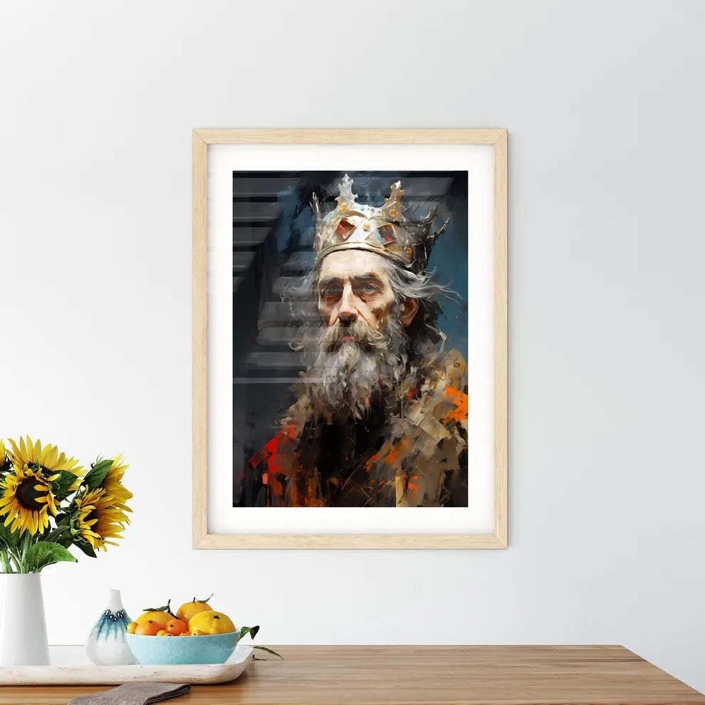 Alfred The Great King Of Wessex - A Painting Framed Print