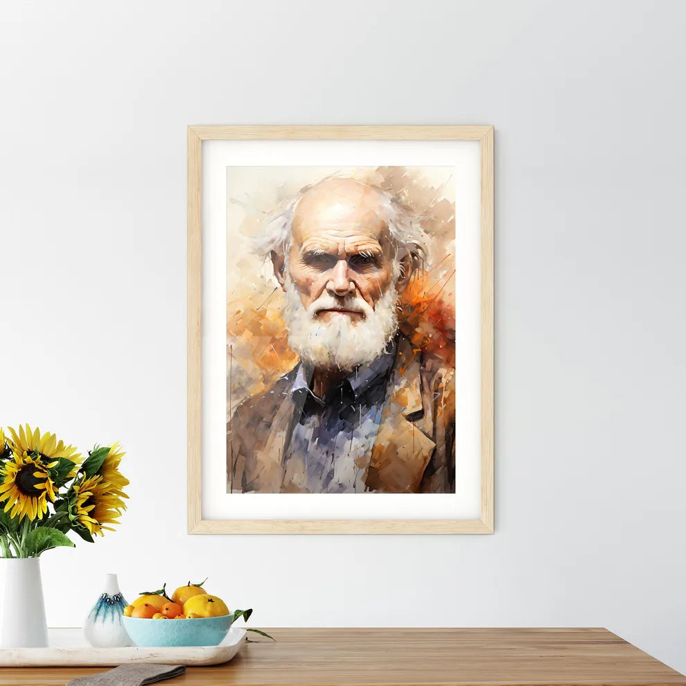 Charles Darwin British Naturalist Geologist  Framed Print