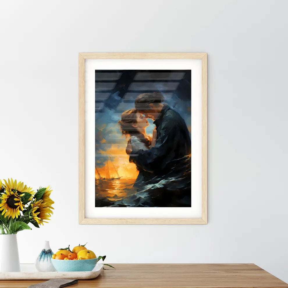 Fischer And His Wife At Stormy Night On The  Framed Print