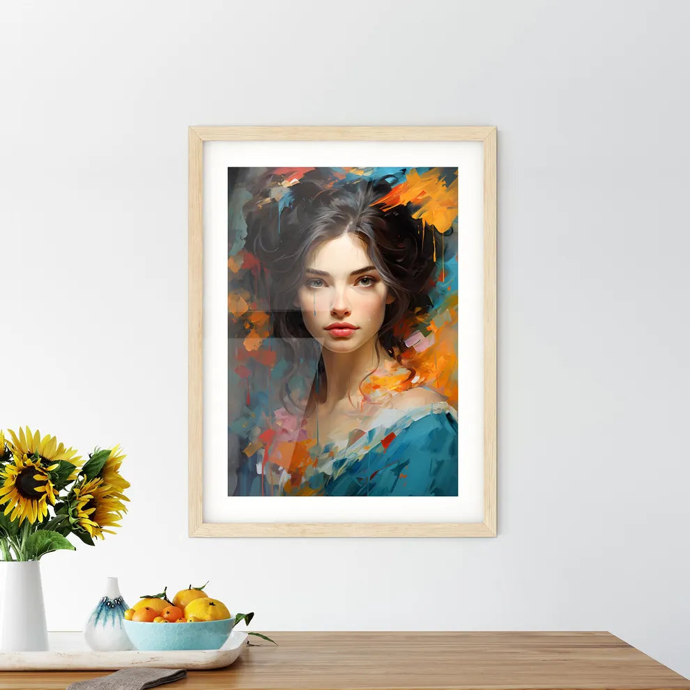 Hand-Drawn Art Painting As Classical Portrai Framed Print