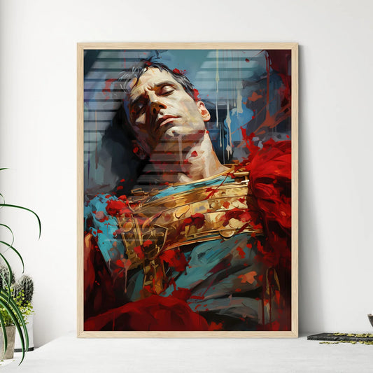 Julius Caesar Killed By Kleopatra - A Man Ly - Framed Art Print