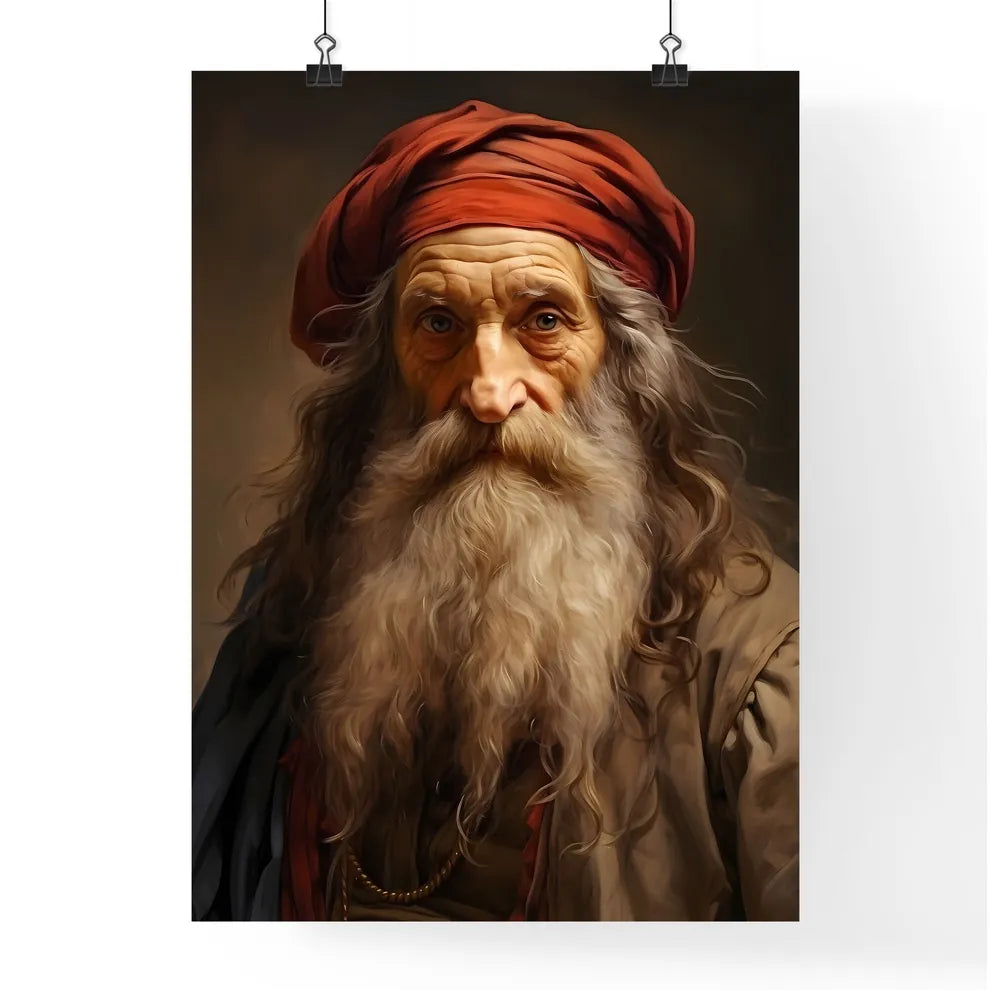 Leonardo Da Vinci Italian Renaissance Polymath - A Man With A Red Headdress Default Title