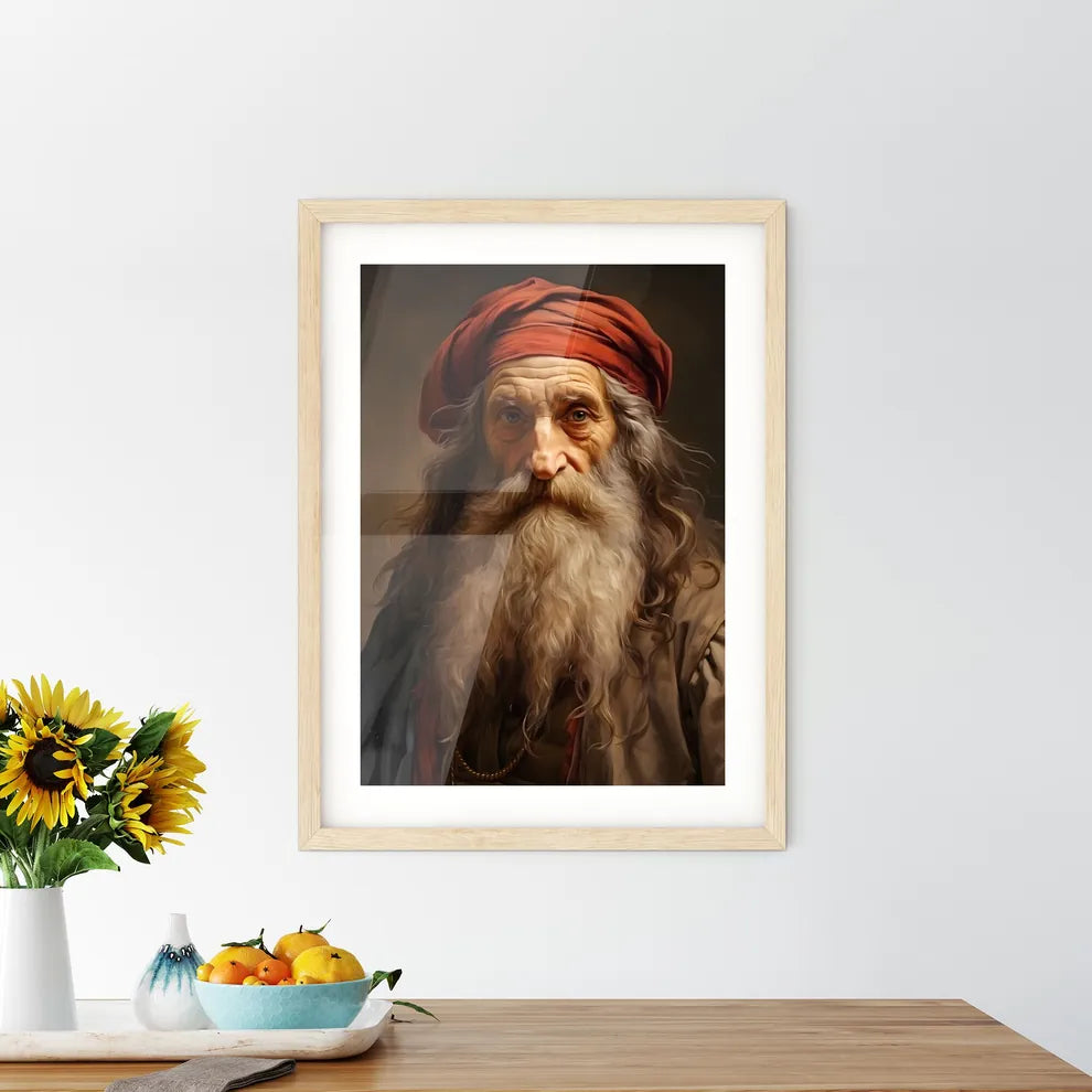 Leonardo Da Vinci Italian Renaissance Polymath - A Man With A Red Headdress Default Title