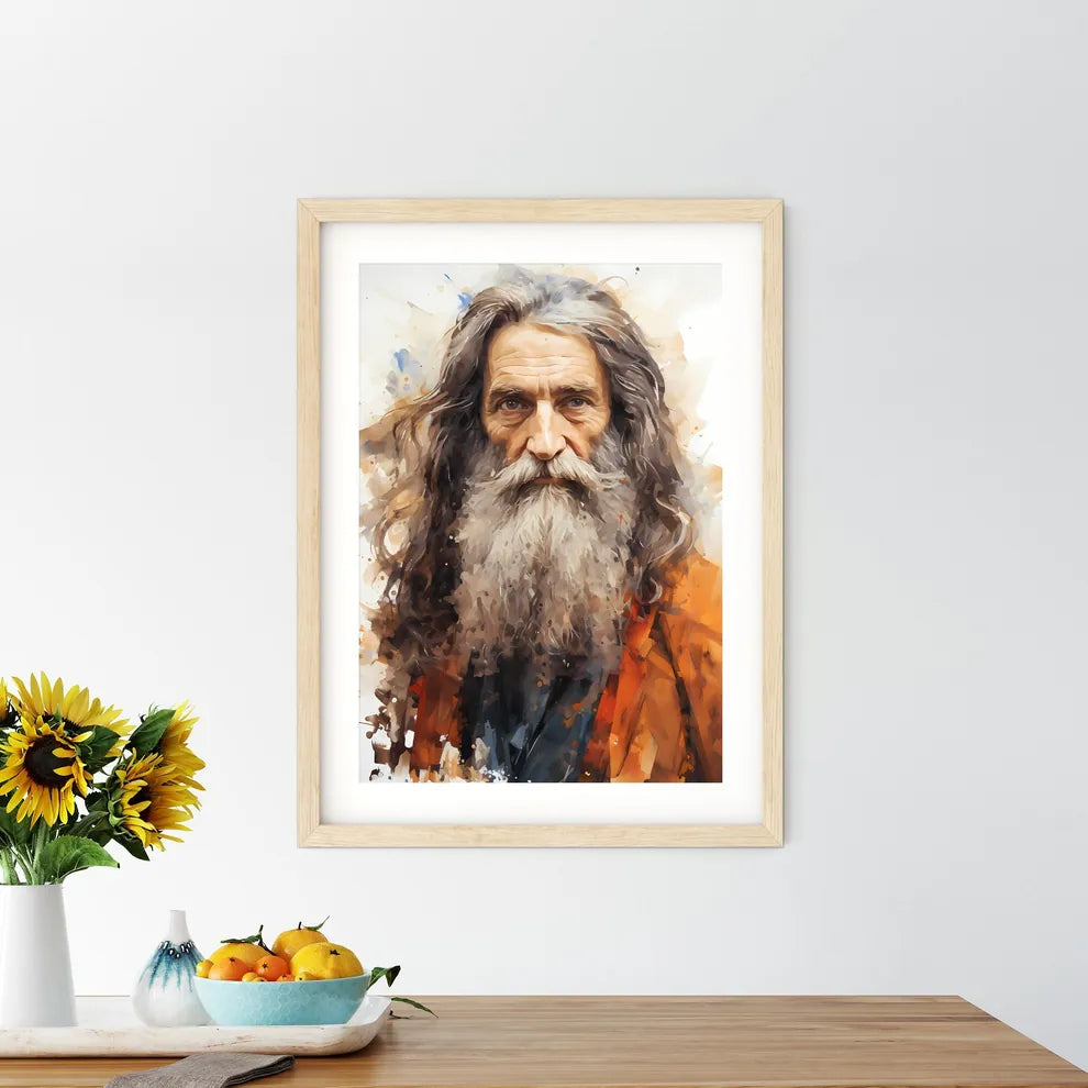Leonardo Di Ser Piero Da Vinci - A Man With  Framed Print