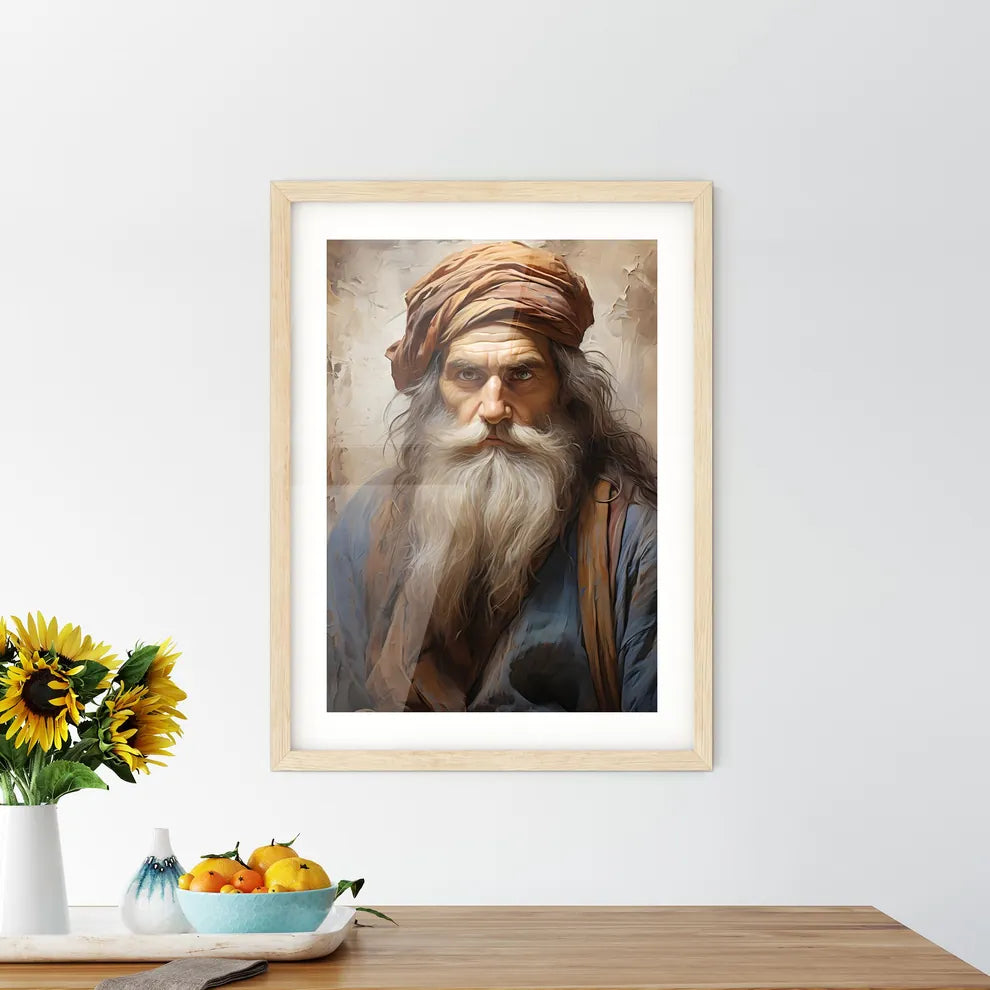 Leonardo Di Ser Piero Da Vinci - A Painting Of A Man With A White Beard And A Turban Default Title