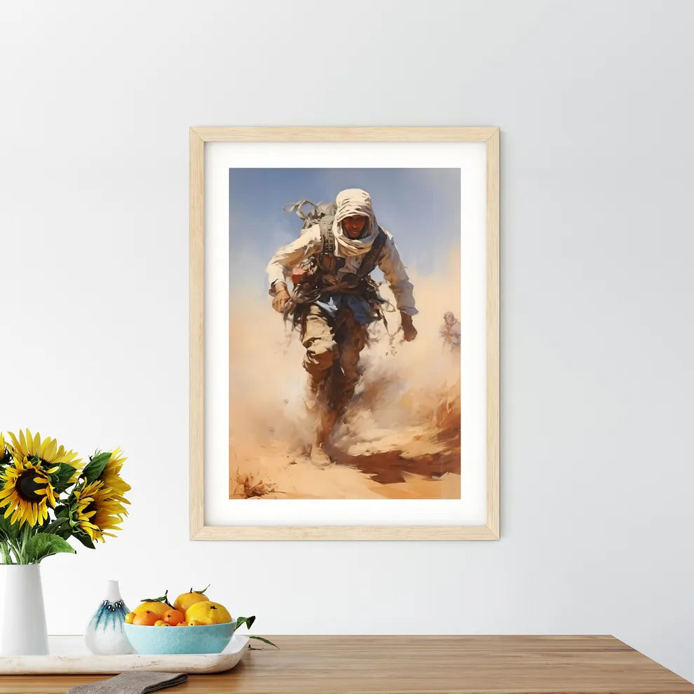 Making Sports In The Dunes Of Saudi Arabia  Framed Print