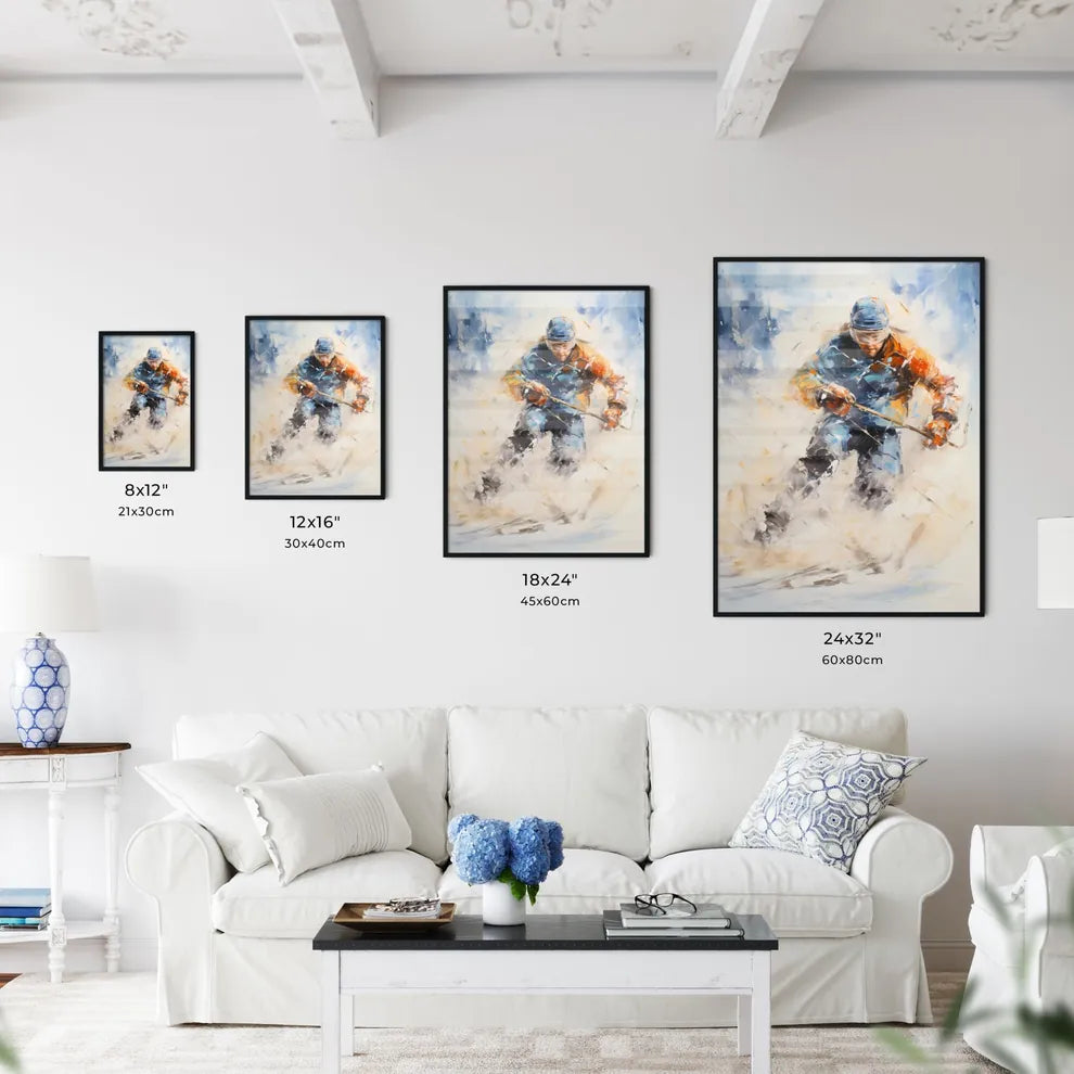 Making Winter Sports On Frozen Lake - A Pain - Kitchen Hangings