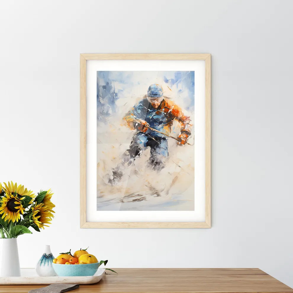 Making Winter Sports On Frozen Lake - A Pain Framed Print