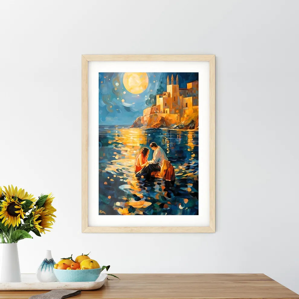 Mediterranean Sea Bath Scene In The Golden 2 Framed Print