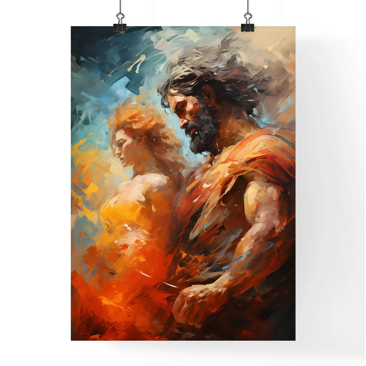 Odysseus Defeated The Minotaur - A Painting  Poster