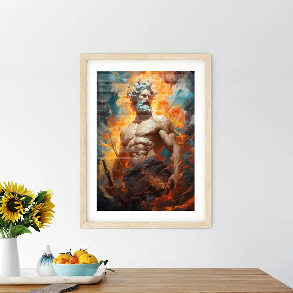 Odysseus In War With Poseidon  Framed Print