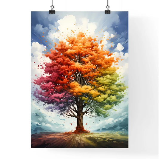 One Tree Variation Of Seasons - A Tree With  Poster
