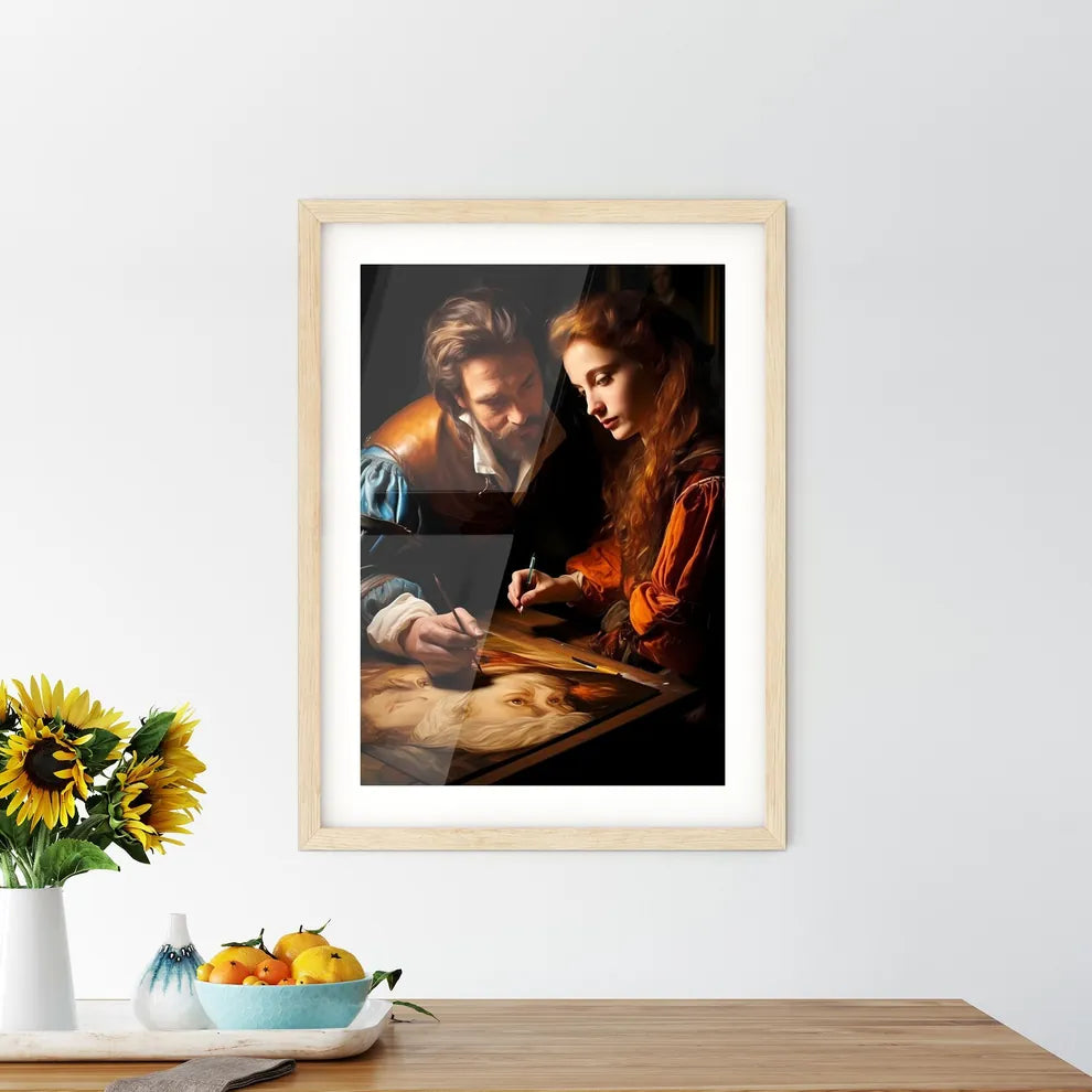 Peter Paul Rubens Is Talking With A Model -  Framed Print