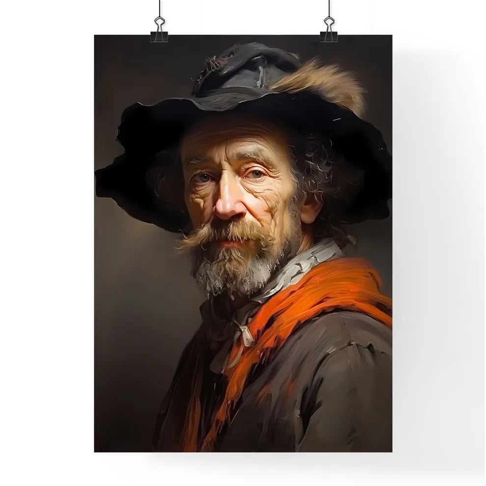 Rembrandt Dutch Golden Age Painter - A Man With A Beard And Mustache Wearing A Hat Default Title