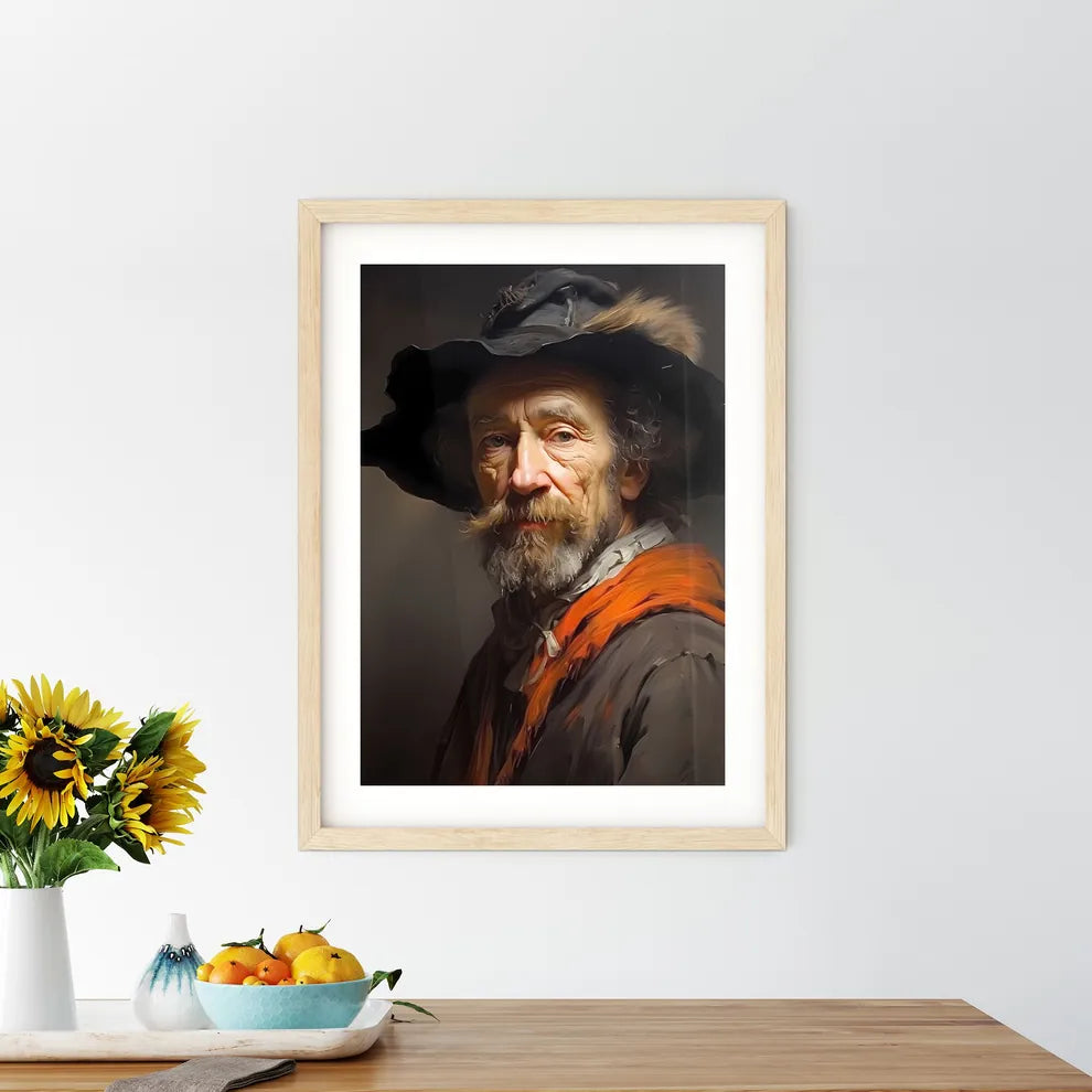 Rembrandt Dutch Golden Age Painter - A Man With A Beard And Mustache Wearing A Hat Default Title