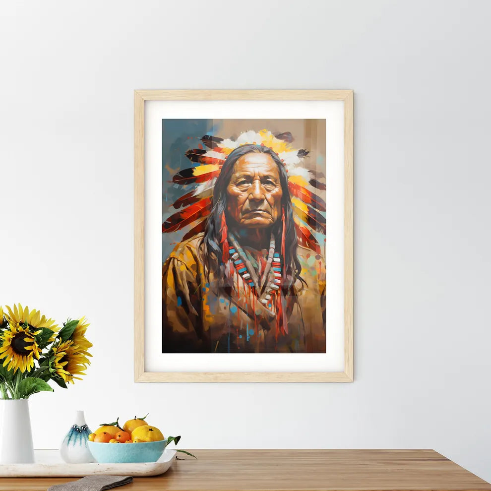 Sitting Bull Native American Leader - A Pain Framed Print