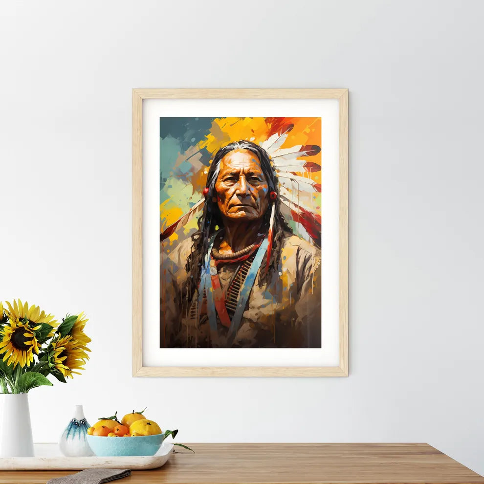 Sitting Bull Native American Leader - A Pain Framed Print