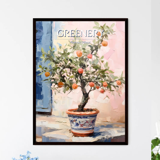 Small Tree In Garden Center - A Painting Of  - Framed Art Print