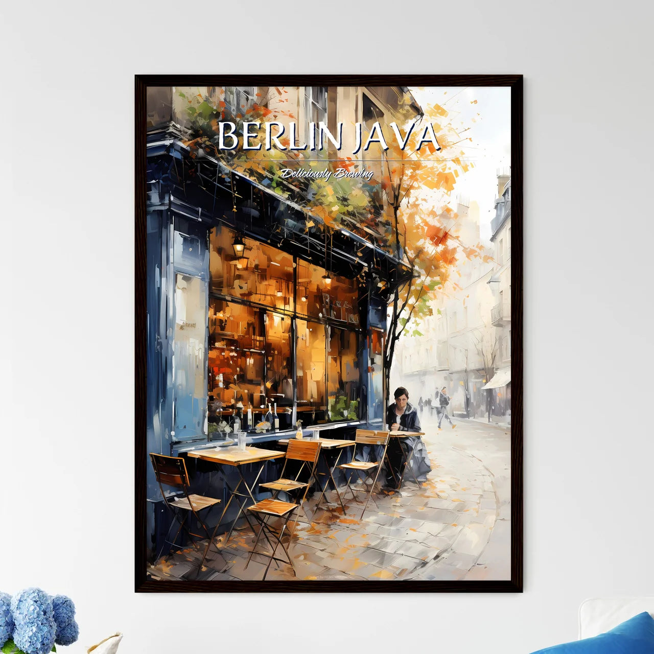 Urban Coffeehouse In Berlin In 20S - A Woman Sitting At A Table Outside A Restaurant Framed Art