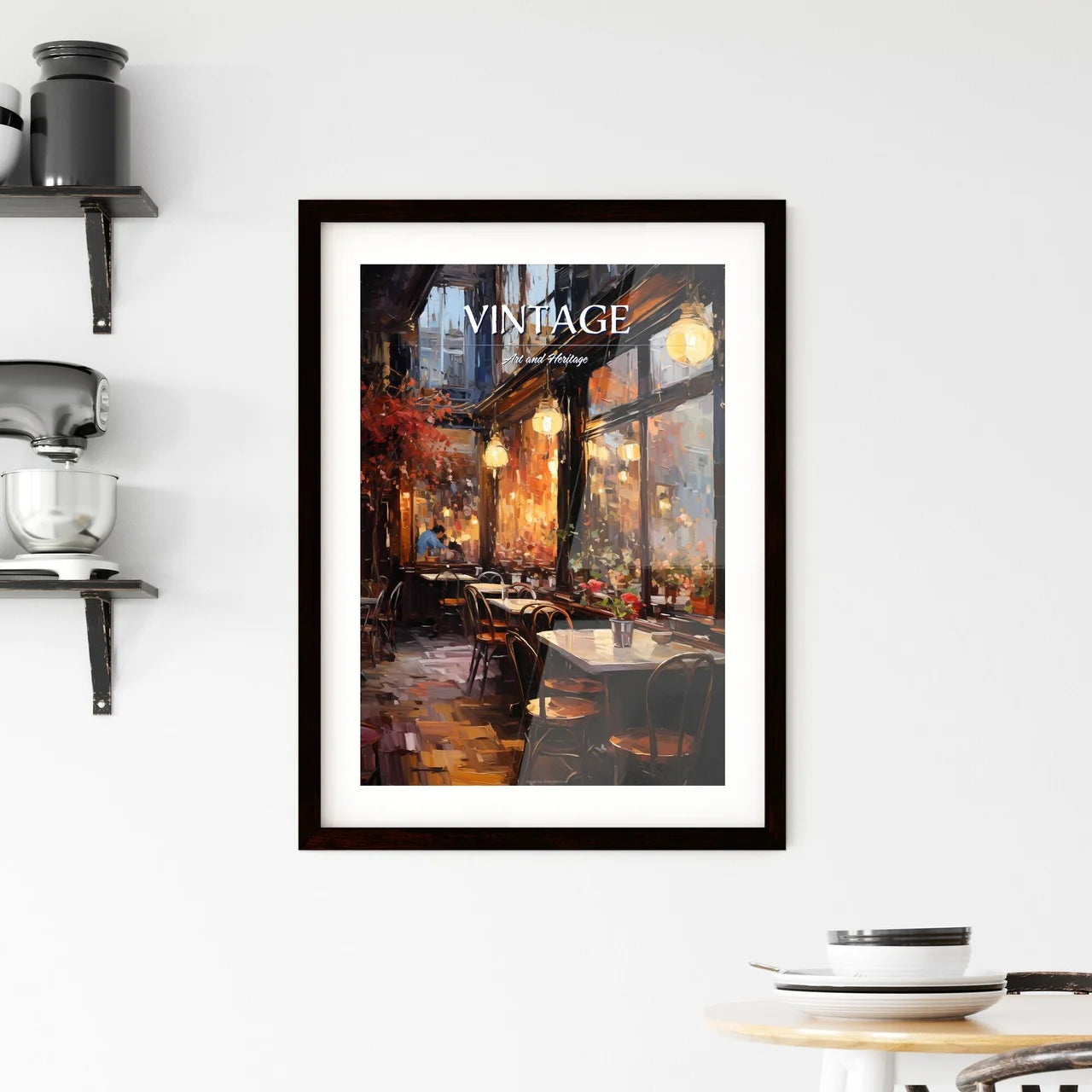 Urban Coffeehouse In Berlin In 20S - A Restaurant With Tables And Chairs Custom Print