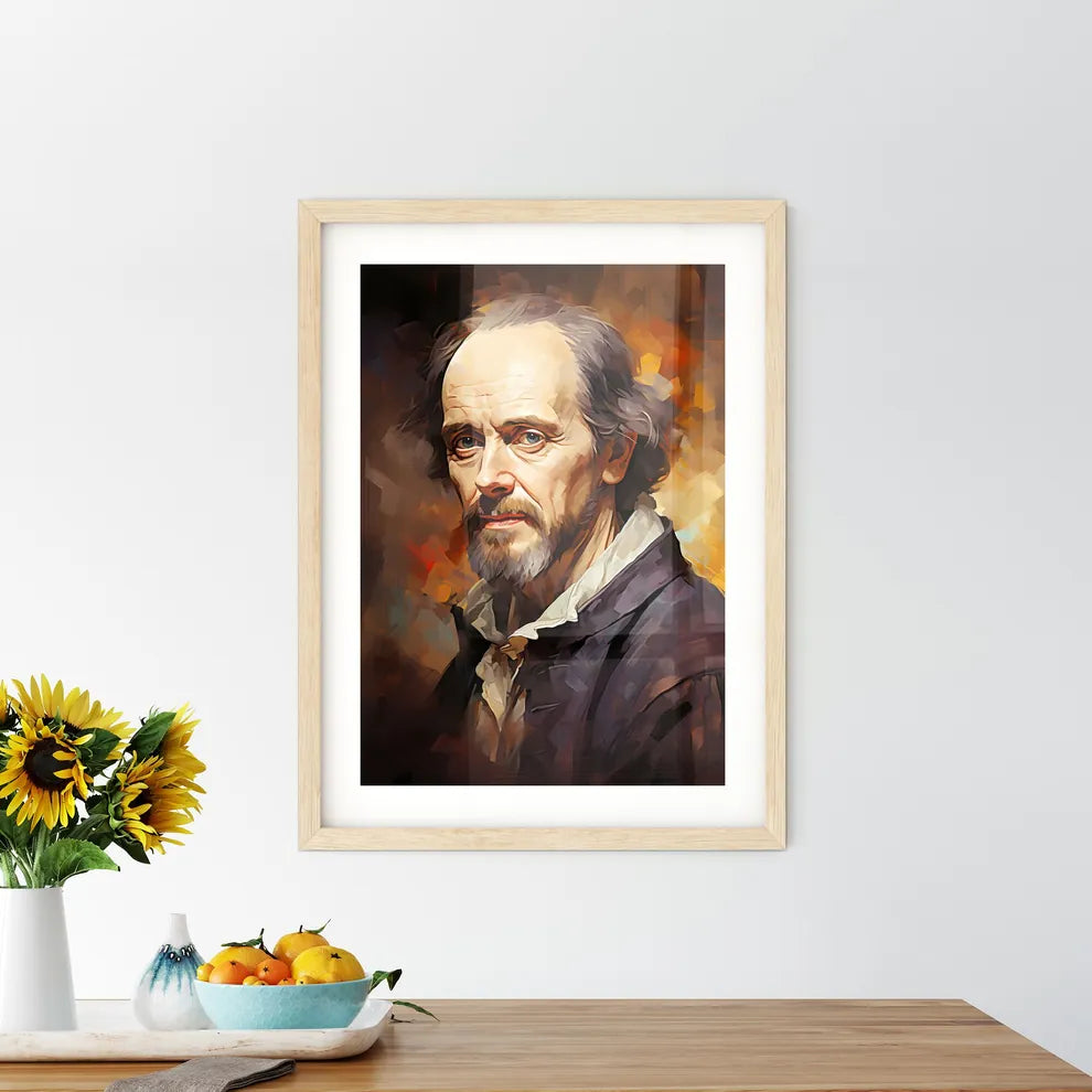 William Shakespeare English Poet Playwright And Actor - A Painting Of A Man Default Title