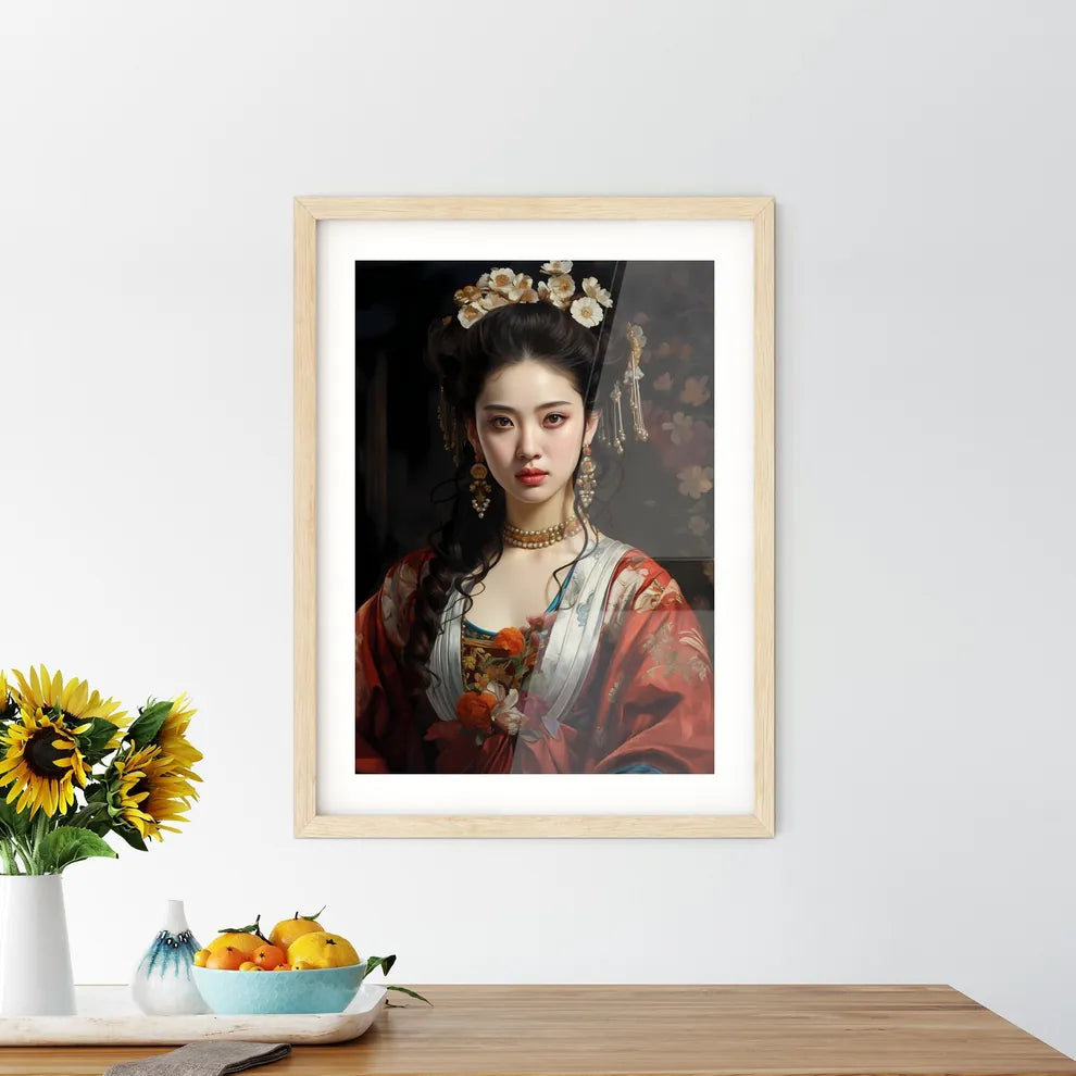 Wu Zetian Emperor Of China - A Woman In A Framed Print