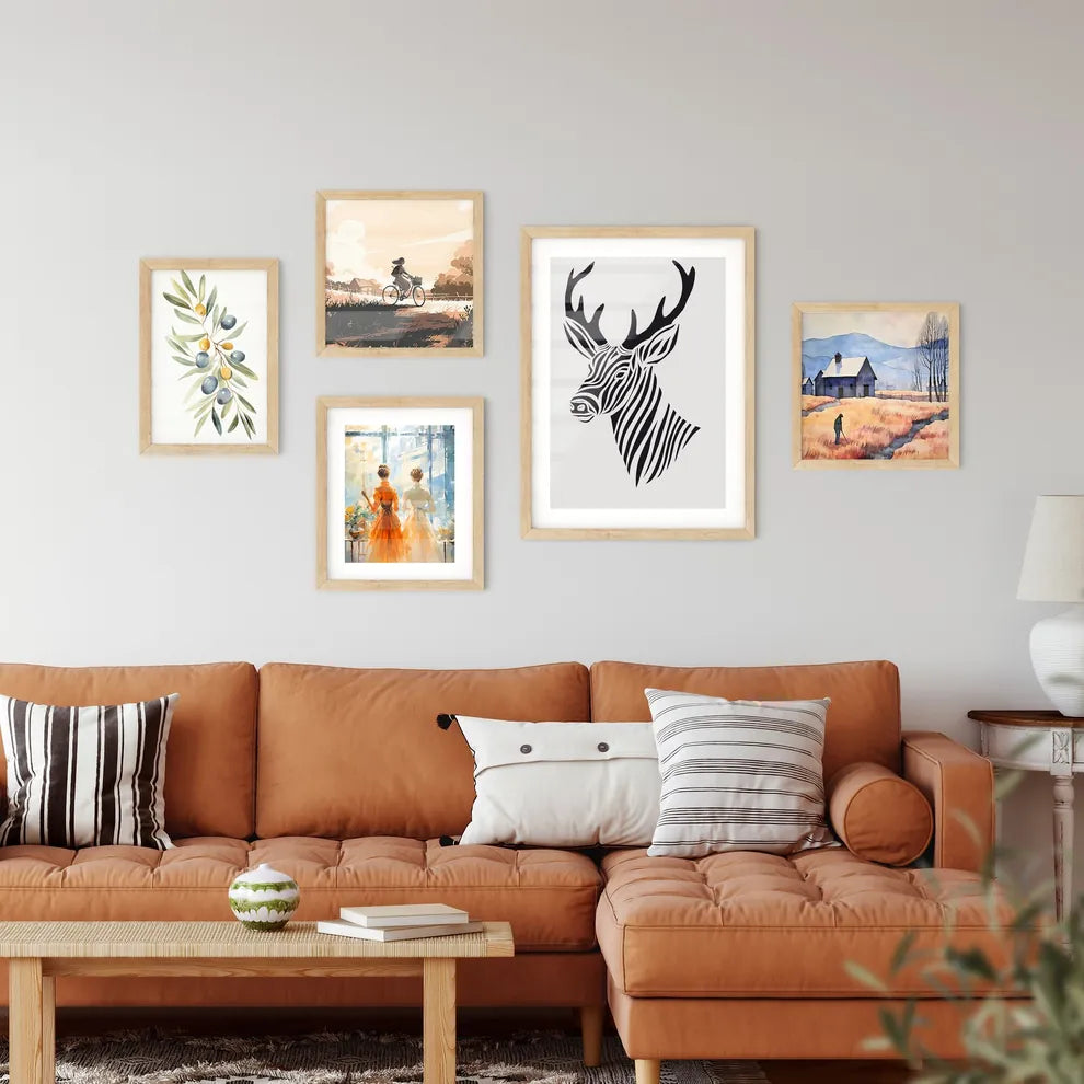 Black Marker Style Drawing Of A Deer Woodcut Print  Art Print