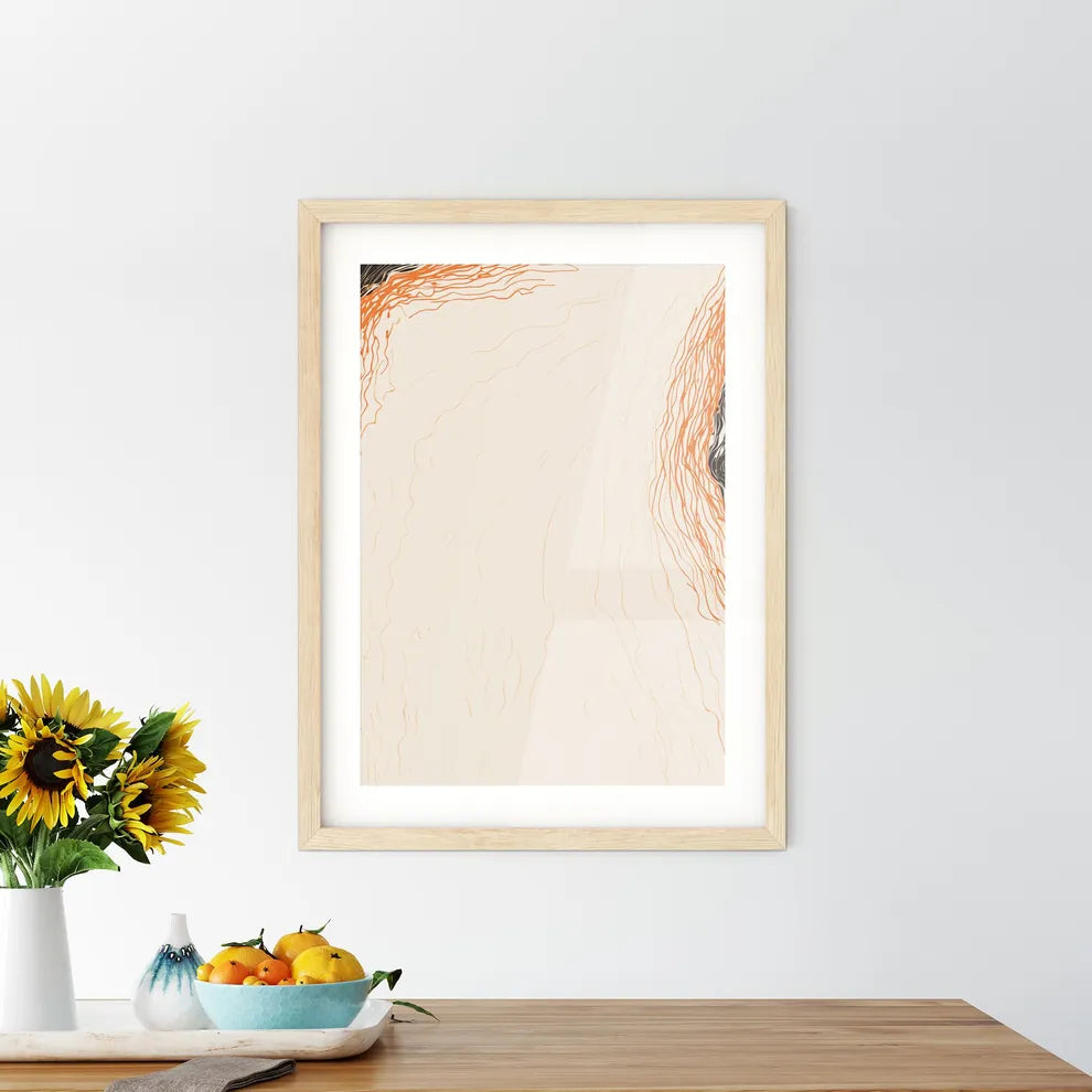 Abstract Art Poster - A White And  Framed Print