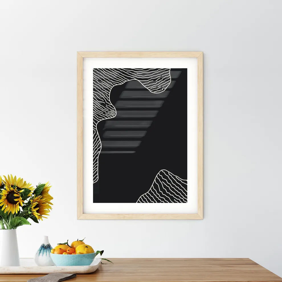Abstract Forms - A Black And  Framed Print