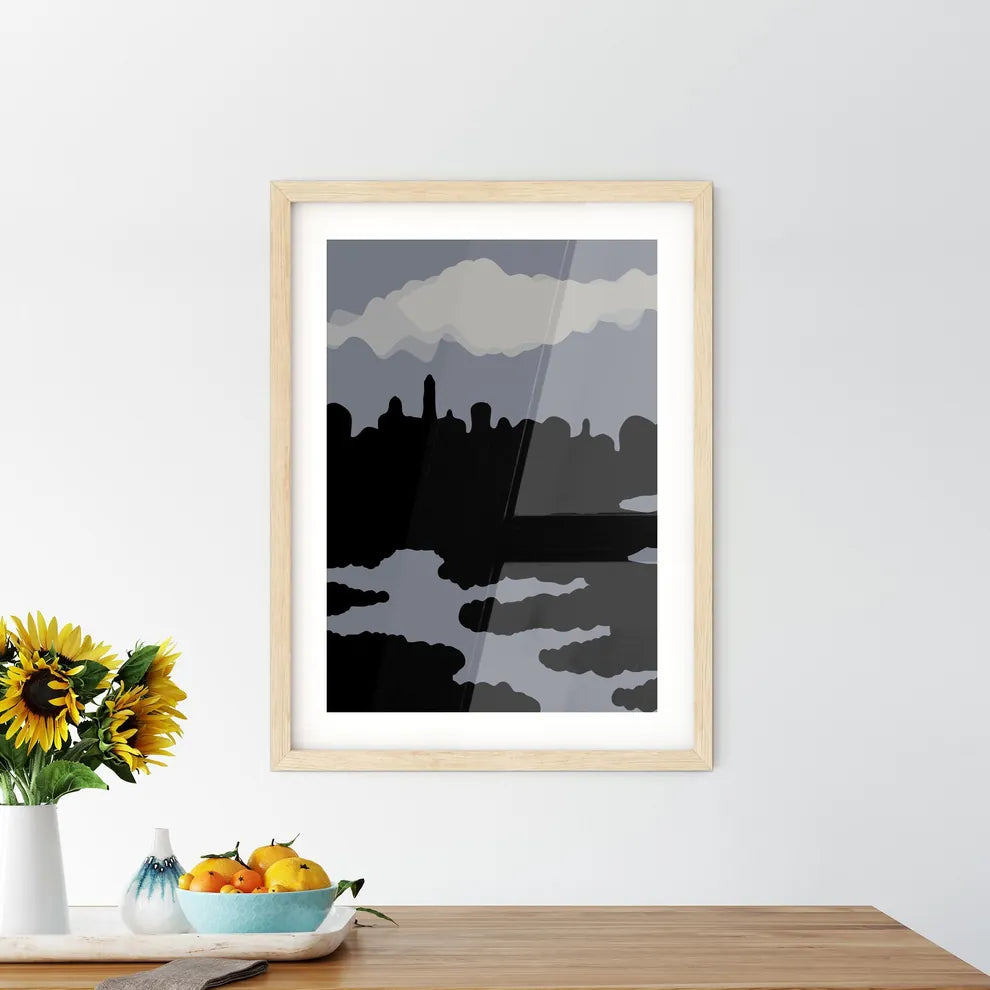 Amsterdam City Scene - A Silhouette Framed Print