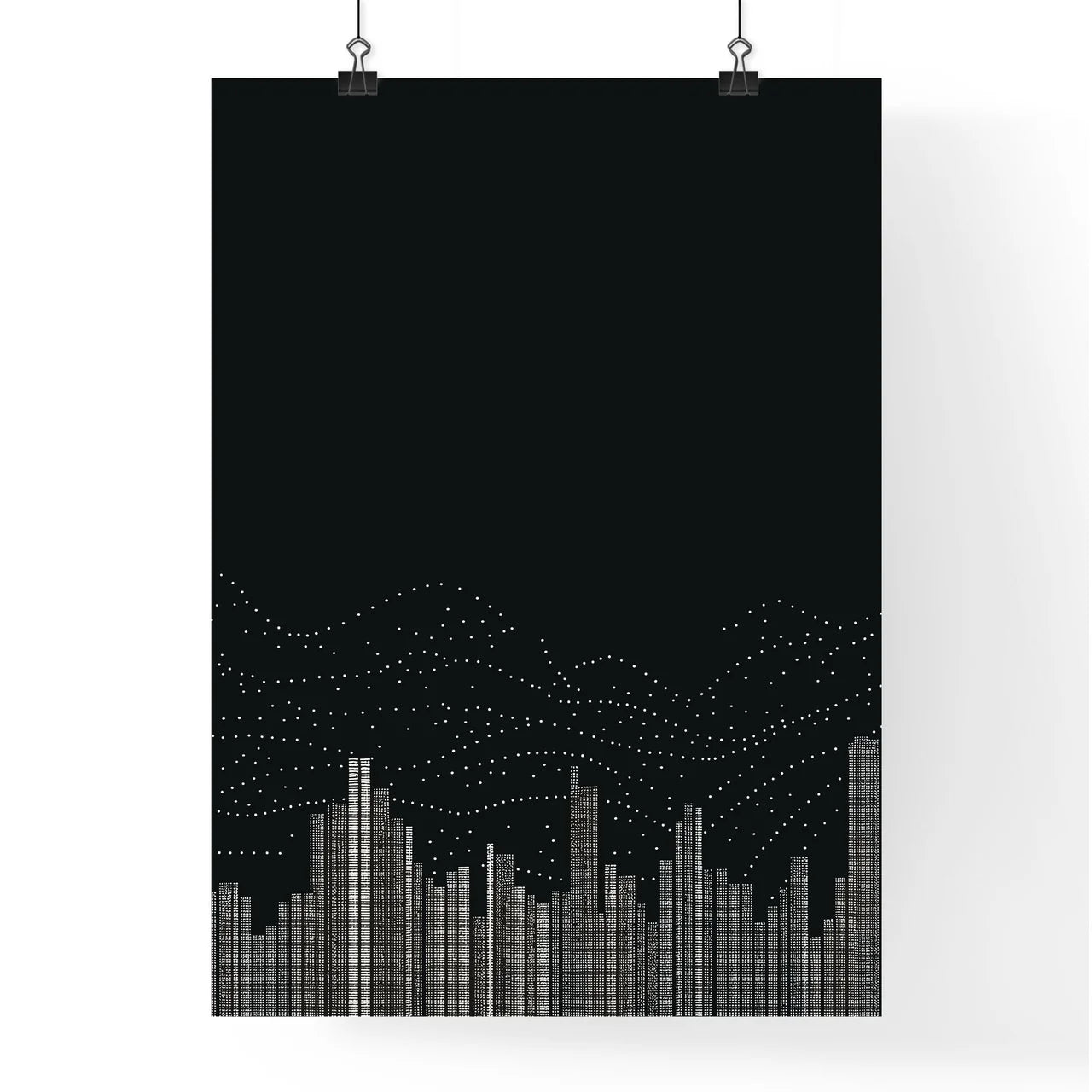 Bangkok Thailand Skyline - A City Skyline With Dots Poster