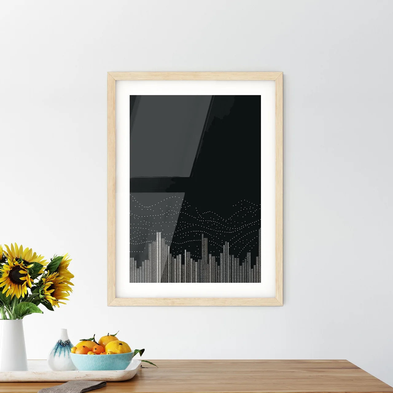 Bangkok Thailand Skyline - A City Skyline With Dots Custom Print