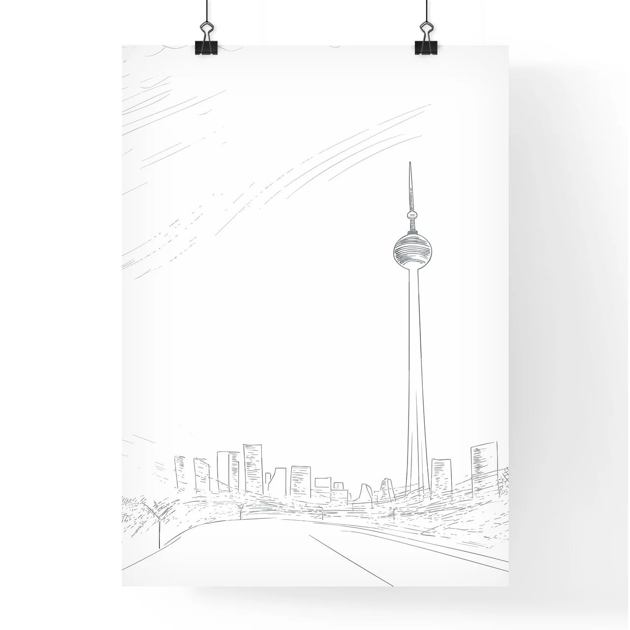 Berlin Skyline - A Drawing Of A City Poster